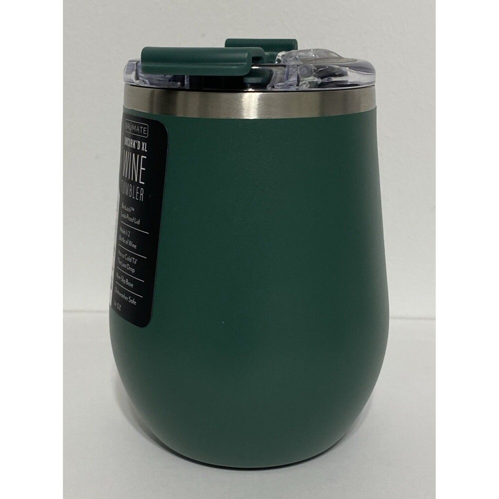 Brumate Uncork'd XL 14 Oz Wine Glass Tumbler Hunter Green Discontinued Rare NEW - Picture 4 of 11